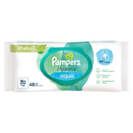 Pampers Harmonie Aqua Baby Wipes 48's