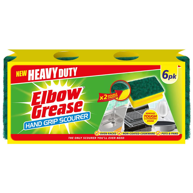 Heavy Duty Elbow Grease Hand Grip Scourer 6pk