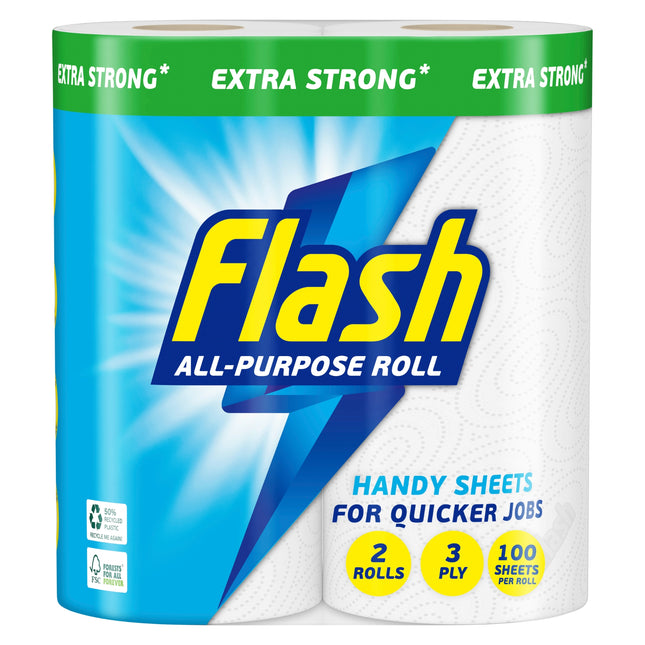 Flash Paper Towel 2pk 100 sheets per roll