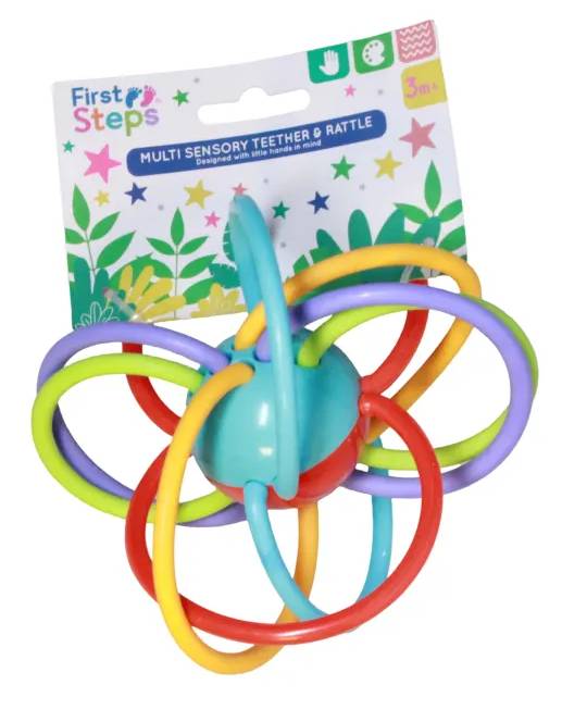 First Steps Loop Rattle Teether Toy