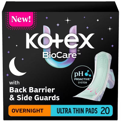 Kotex Overnight Long Pad w/Wings 6's