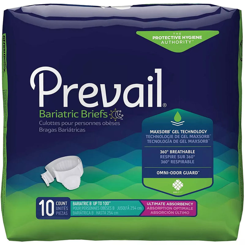 Prevail Bariatric Briefs 'waist 73"-100" 10pk