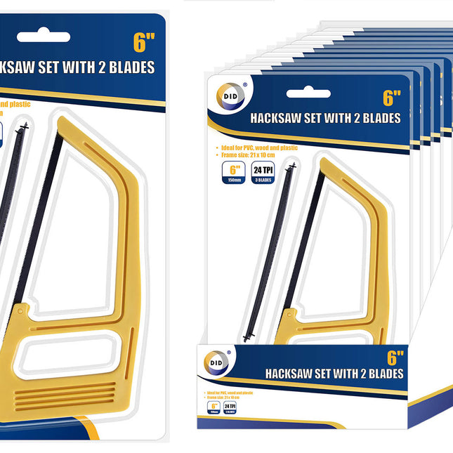 D I D Hacksaw Set With 2 Blades 6"
