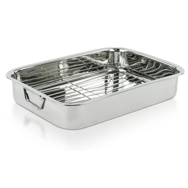 Prima Stainless Steel Roasting Tray With Tray 30cm x 23cm