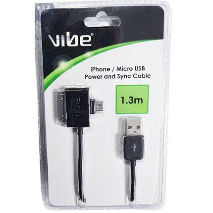 USB CHARGE AND SYNC DATA CABLE 2 IN 1 BLACK UNIVERSAL