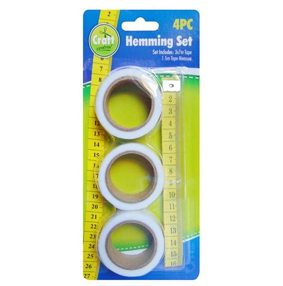 Craft Central Hemming Tape with Tape Measure 4pc
