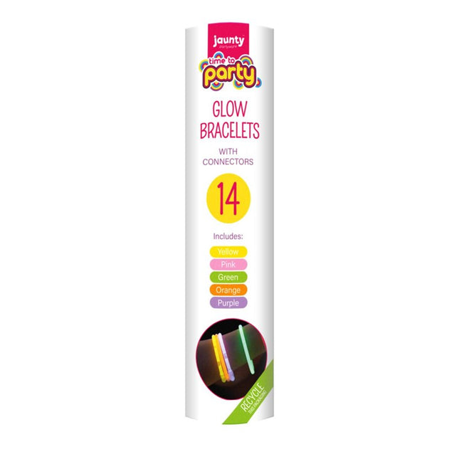 Time To Party Glow Bracelets with  Connectors 14pk