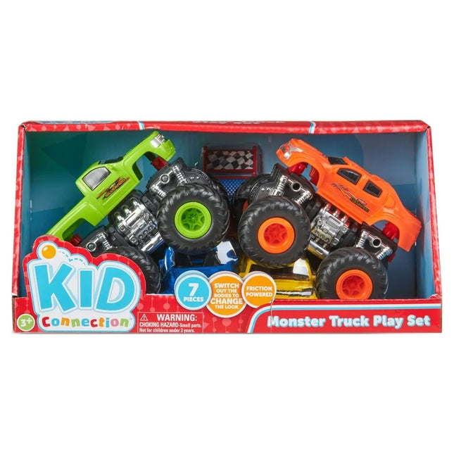 Kid Connection Monster Truck Play Set with 2 Friction-Powered Trucks 3+