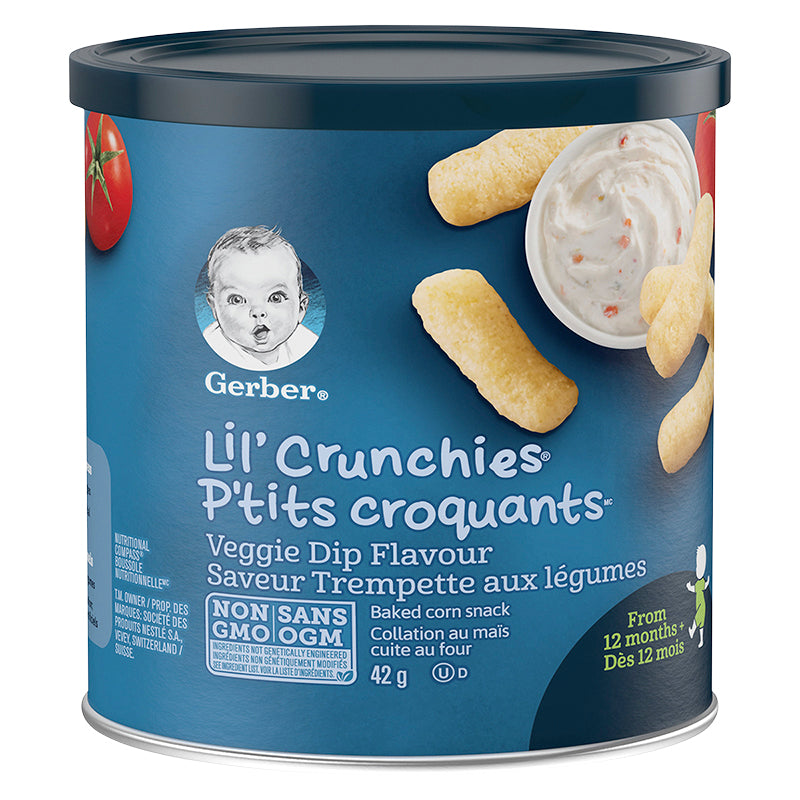 Gerber Lil' Crunchies Baked Corn Snack /Veggie Dip 42g