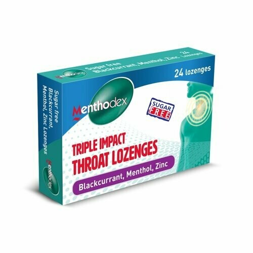 Menthodex S/F Lozenges B/Currant Menthol Zinc 24's