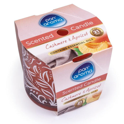 PAN AROMA SCENTED GLASS CANDLE CASHMERE & APRICOT