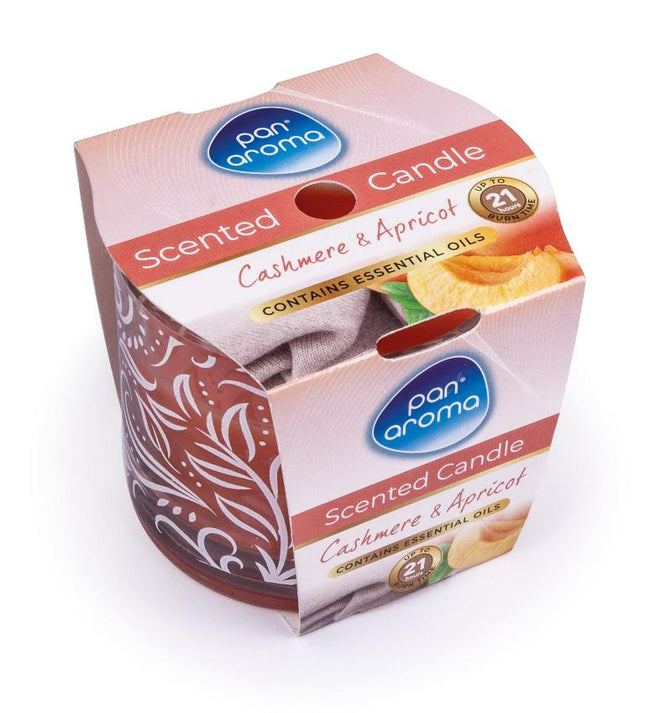 PAN AROMA SCENTED GLASS CANDLE CASHMERE & APRICOT