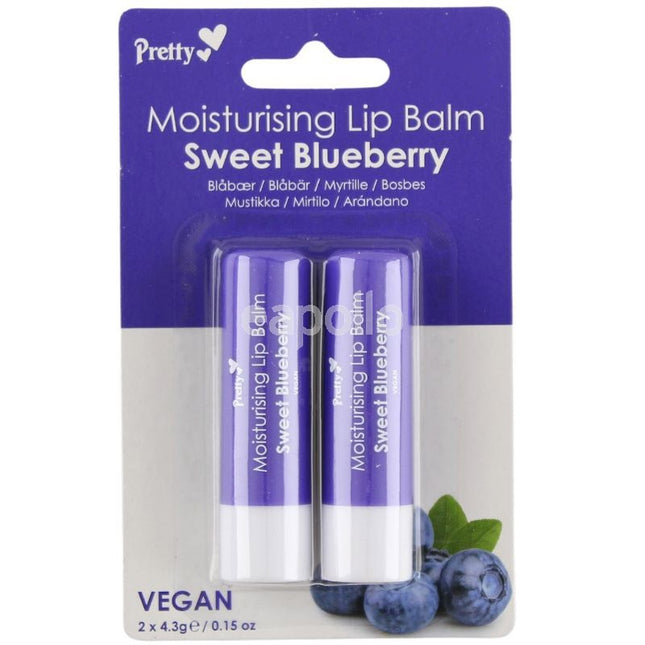 Pretty Moisturising Lip Balm Sweet Blueberry 2pk