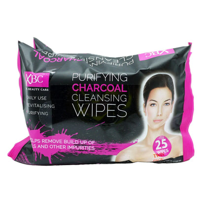 XBC Face Wipes Charcoal Twin Pack 2x25