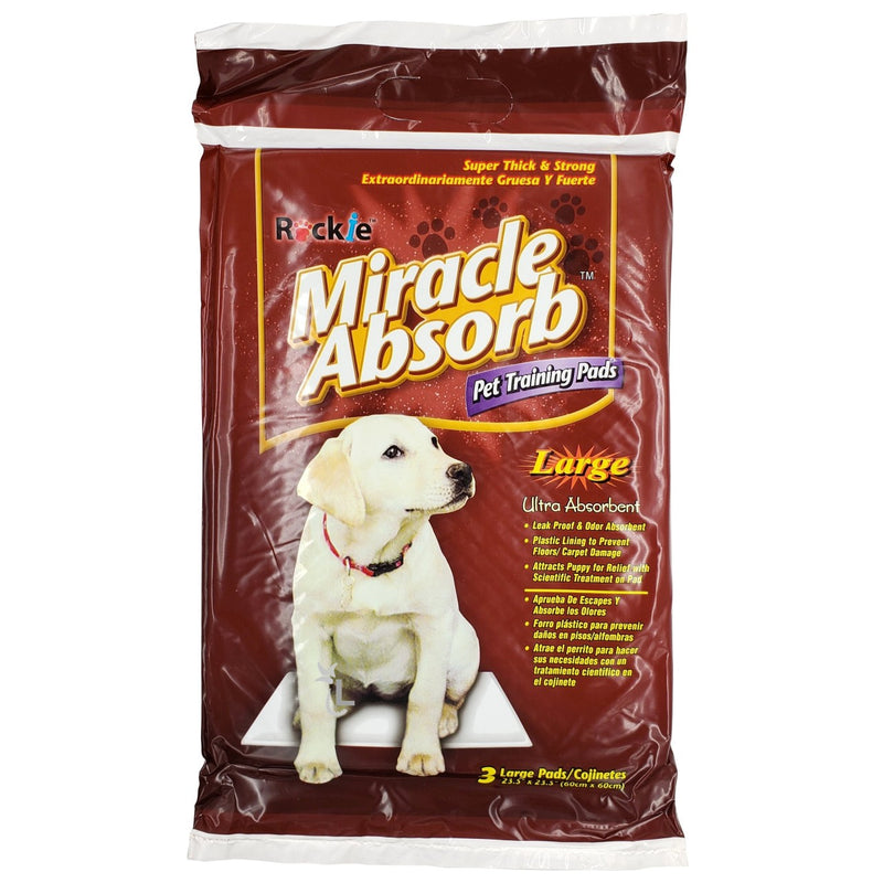 Rockie Miracle Absorb Pet Training Pads Large 3pk