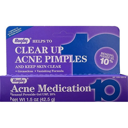 Rugby Benzoyl Peroxide Gel 10% 1.5oz