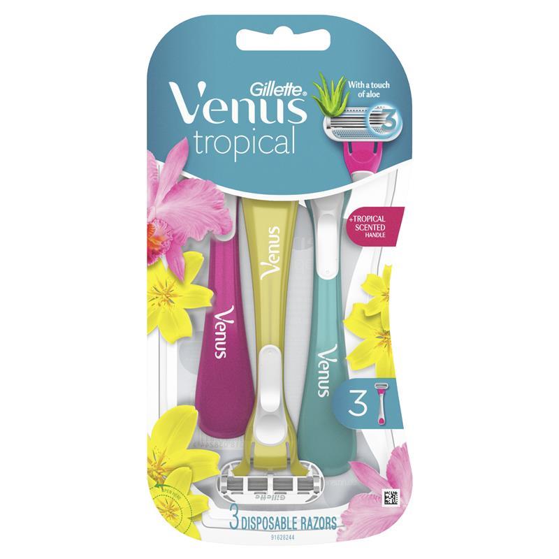 Gillette Venus Tropical Disp Razors 3pk