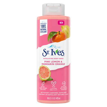 St.Ives Exfoliating Body Wash Pink Lemon & Mandarin Orange 16oz