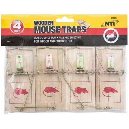 NTI Wooden Mouse Traps 4pk