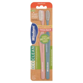 Wisdom Eco Clean Twin Toothbrush Medium