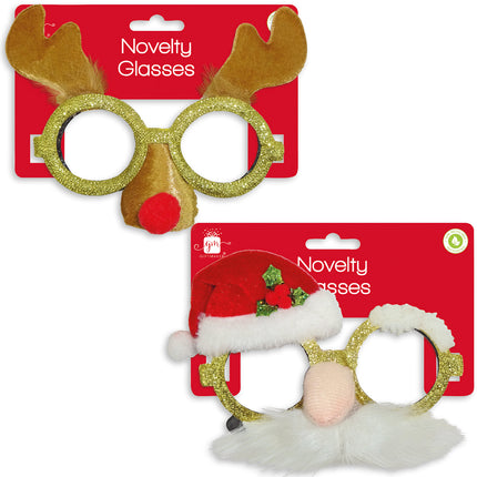 Giftmaker Santa & Reindeer Novelty Glasses Assorted