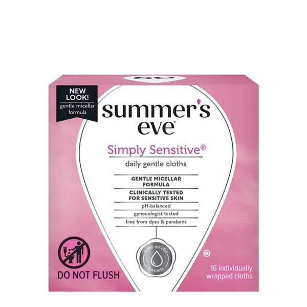 Summer's Eve Simply Sensitive Daily Wash Cloths 12's