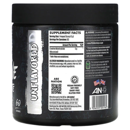 Creatine Monohydrate  Unflavoured 60 Servings
