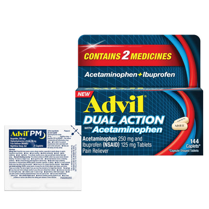Advil Dual Action W Acetaminophen Caplets 2's