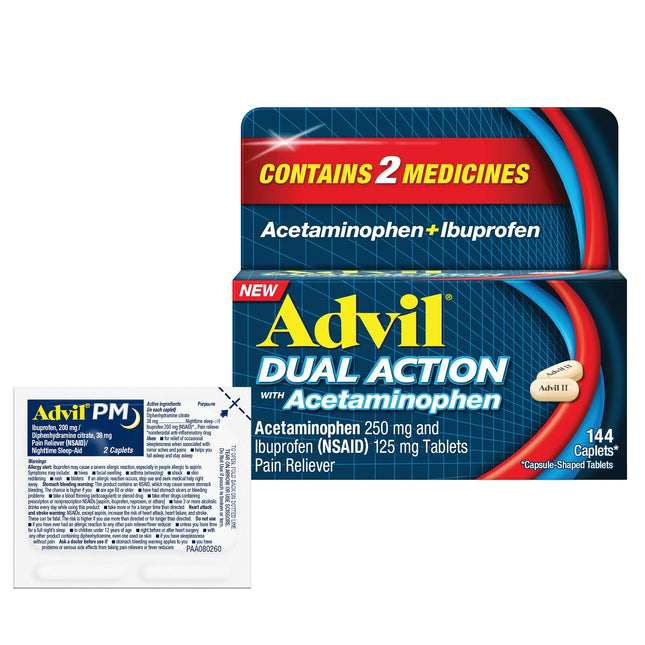 Advil Dual Action W Acetaminophen Caplets 2's