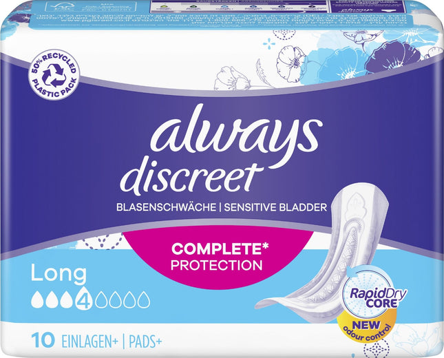ALWAYS DISCREET PADE LONG 10 PADS