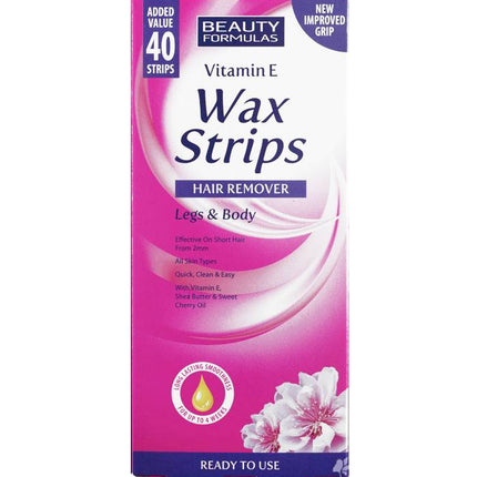 Beauty Formulas Wax Strips Legs & Body 40 Strips