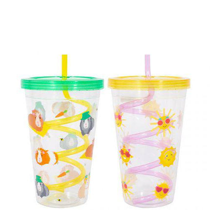 BELLO CRAZY STRAW PARTY TUMBLERS 650ML ASSTD8.75