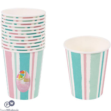 Bello Stripe Lolly Paper Tumbler 16oz 4pk