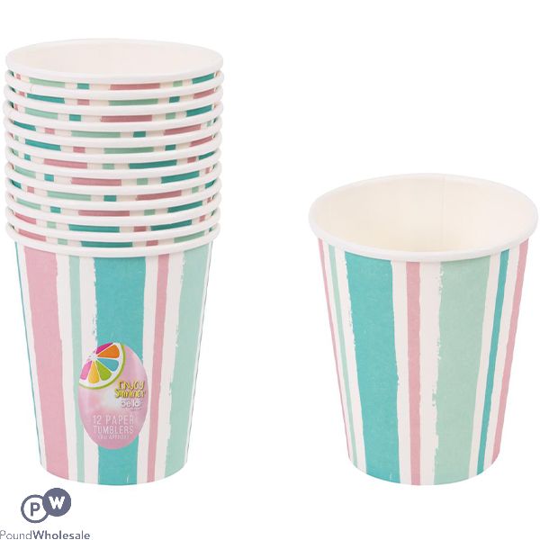 Bello Stripe Lolly Paper Tumbler 16oz 4pk