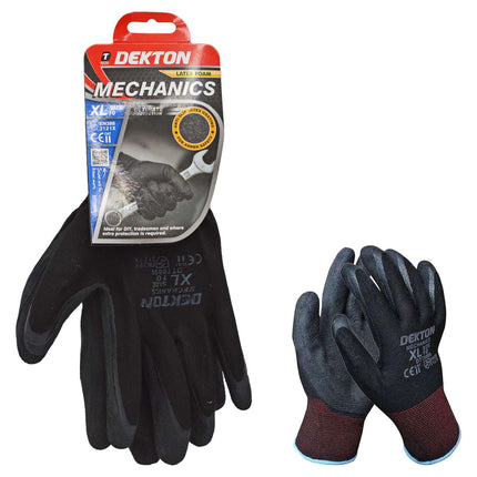 Dekton Mechanics Latex Foam Working Gloves 10/XL