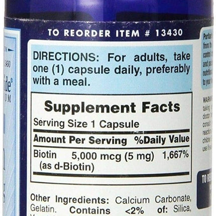 Purian's Pride Super Biotin 5000mcg Capsules 60's