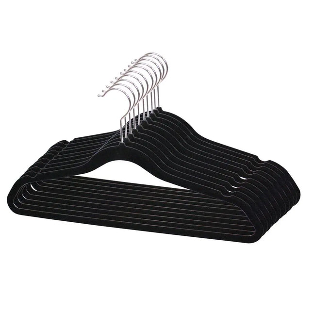 Russel Velvet Black Hangers 10's (Single)