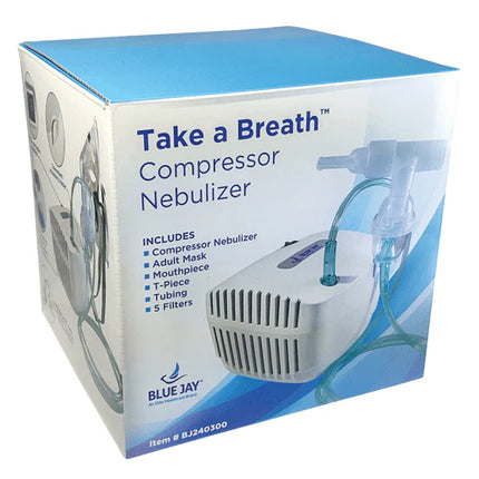 Blue Jay Take A Breath Compressor Nebulizer with Reusable and Neb Kits