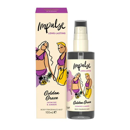 IMPULSE BODY MIST GOLDEN GRACE JASMIN & AMBER 100ML
