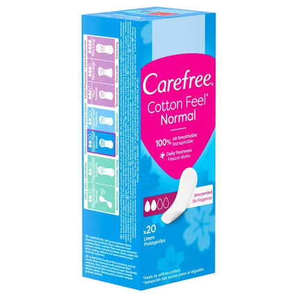 Carefree Panty Liners Cotton Unscented 20's