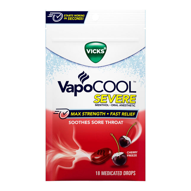 Vicks Vapocool Severe Cherry 18ct