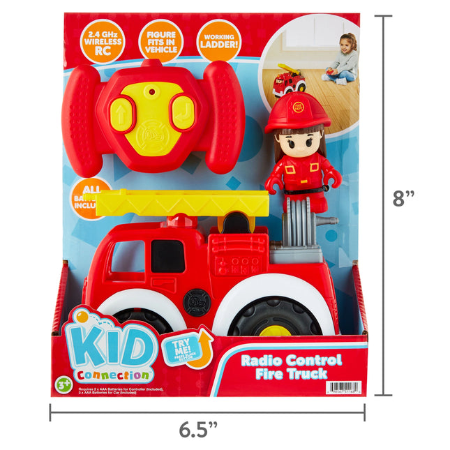 Kid Connection RC Fire Truck with Lights & Firefighter Figure 3+