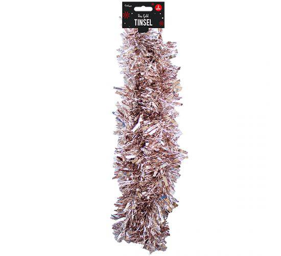 Christmas Rose Gold Tinsel 2m