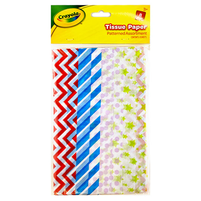 CRAYOLA PATTERNED TISSUE SHEETS 8PACK