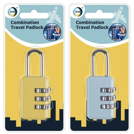 D I D Combination Travel Padlock