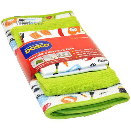 Dosco Microfibre Kitchen Towel Set 3pk