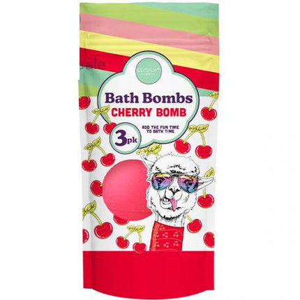 Elysium Spa Cherry Bomb Bath Bombs 50g 3pk