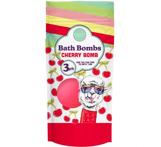 Elysium Spa Cherry Bomb Bath Bombs 50g 3pk