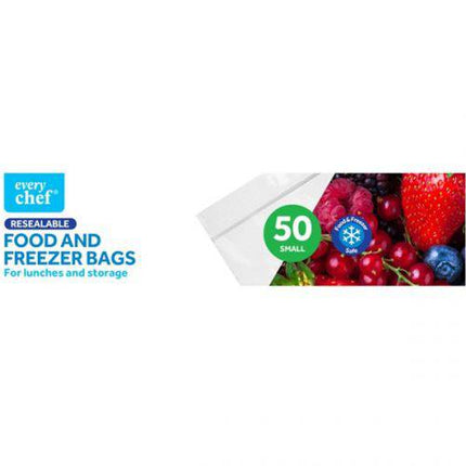 Every Chef Resealable Food & Freezer Bags Small 50 Pack