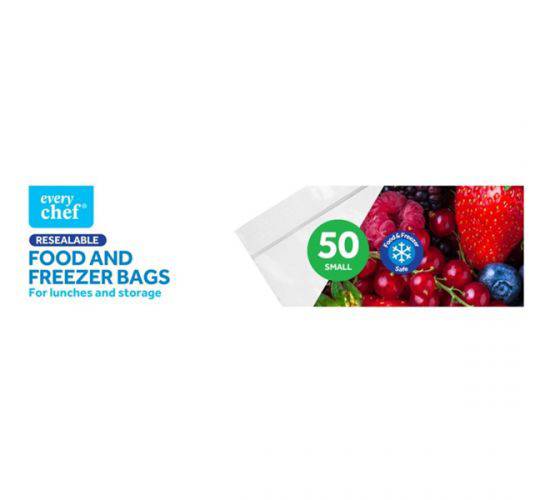 Every Chef Resealable Food & Freezer Bags Small 50 Pack